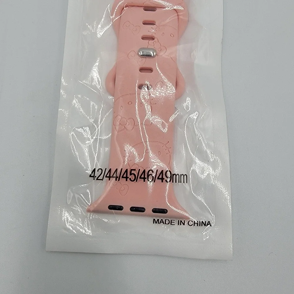 Hello Kitty Inspired Engrave Silicone Apple watch‎ band 42mm/44mm/45mm/49mm Pink